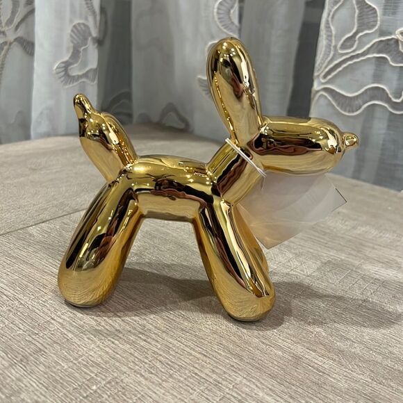 Gold Metallic Small Ballon Dog - Set of 4 - Picture 1 of 8
